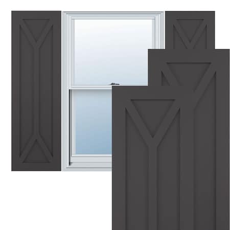 True Fit PVC San Carlos Mission Style Fixed Mount Shutters, Shadow Mountain, 12W X 55H